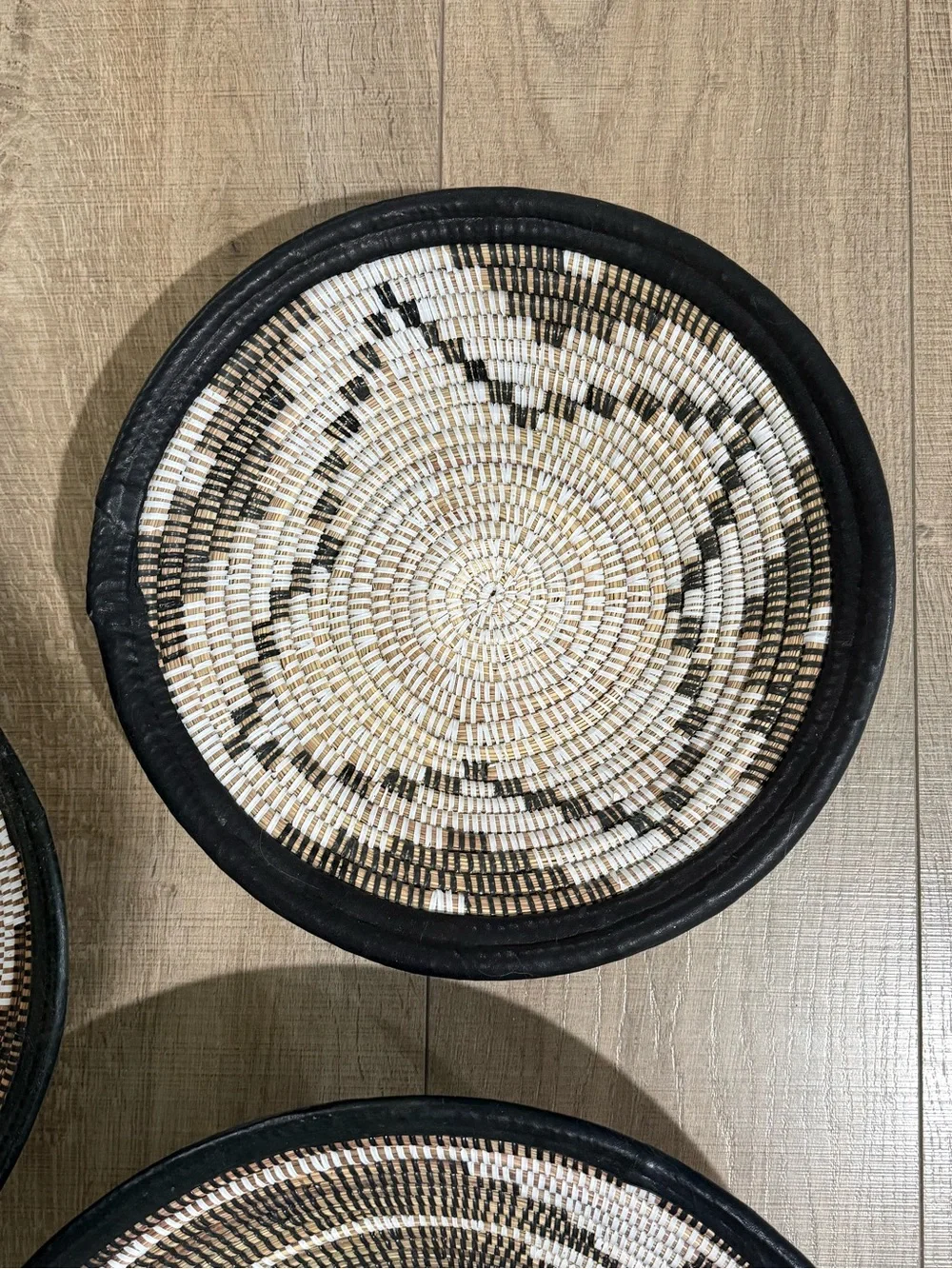 Anthropologie Fele Handwoven African Wall Basket Set of 3 | Woven Raffi